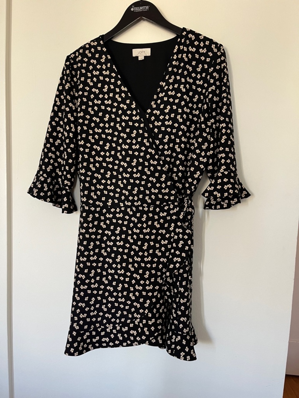Black Floral Wrap Dress - Brand Not Visible